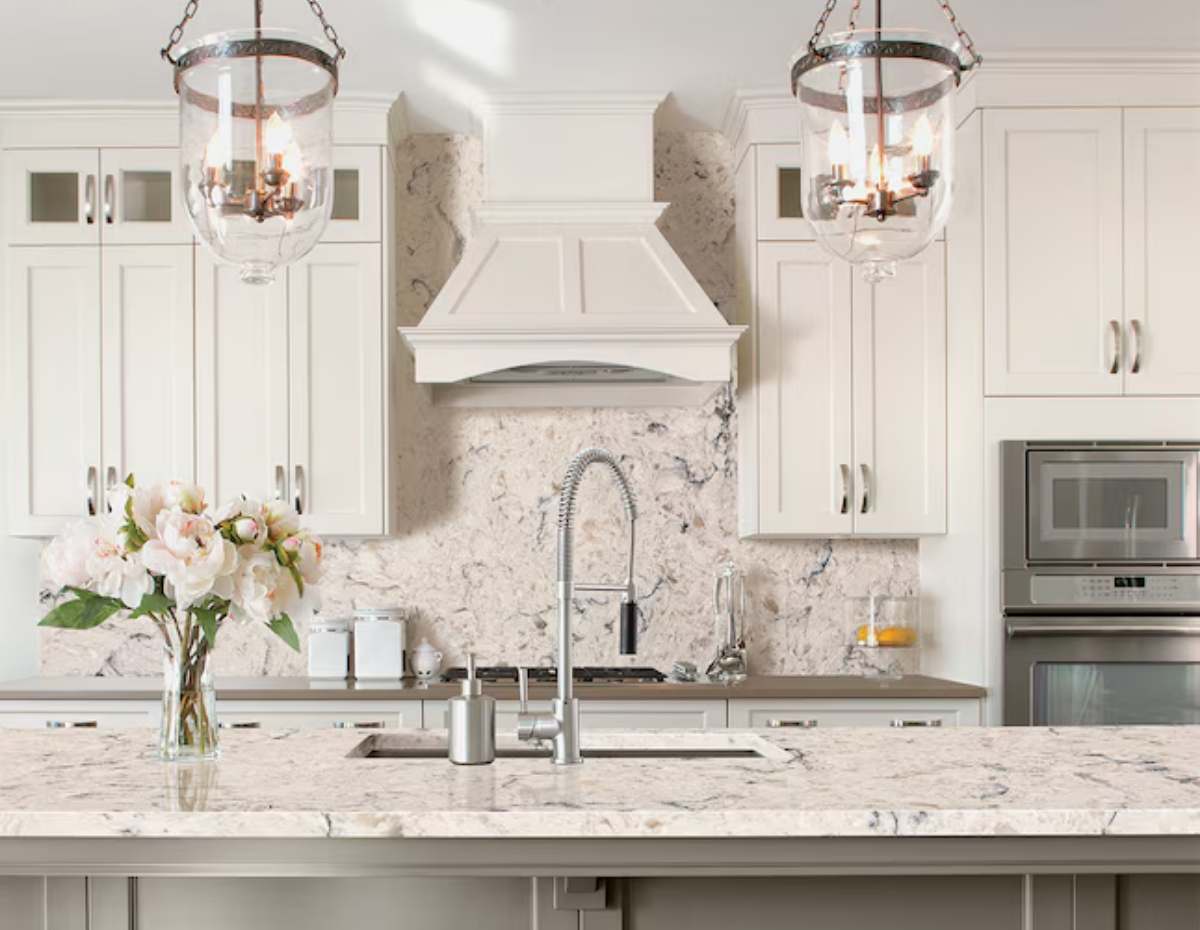 Allen + Roth Wintertide quartz countertop